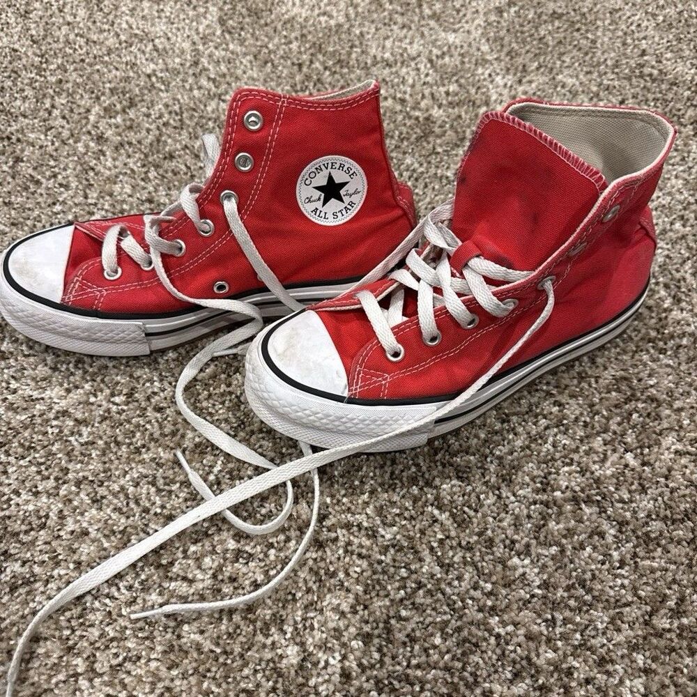 Converse Chuck Taylor All Star Red High Top Sneakers Youth Size 3.5